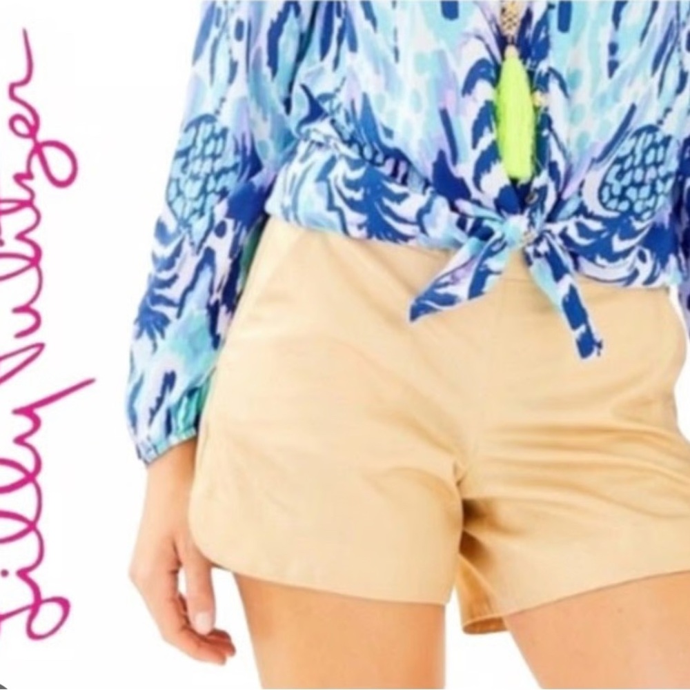 NWT Lilly Pulitzer Kandis Gold metallic shorts, 2